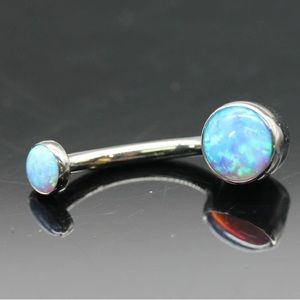 Blue opal belly ring